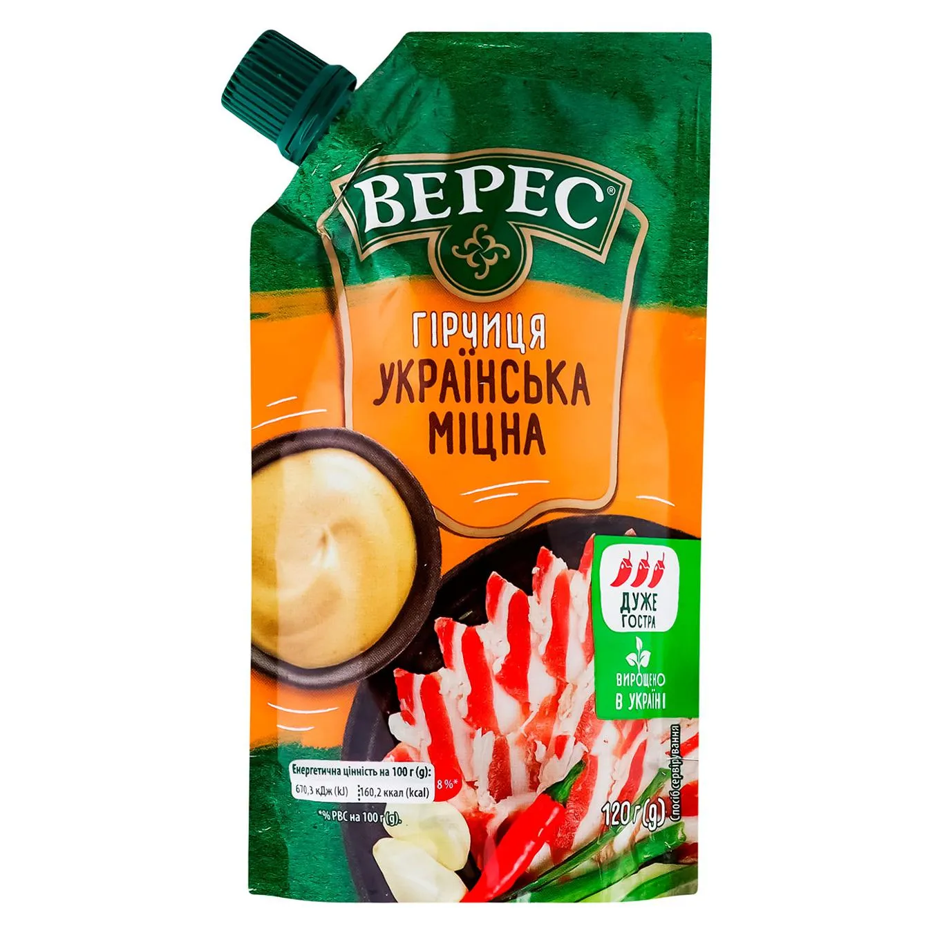 Гірчиця Верес Українська Міцна 120г зображення