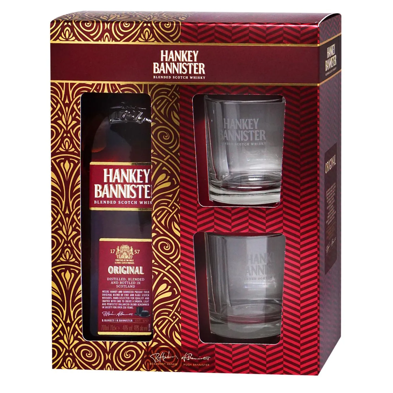 Віскі Hankey Bannister 40% 0.7л + 2 склянки зображення