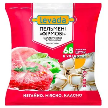 Пельмені Левада з яловичиною та свининою 800г зображення