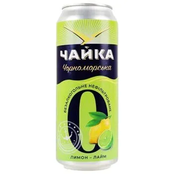 Пиво Чайка Чорноморська Лимон-лайм безалкогольне 0,5л зображення