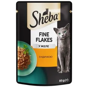 Корм вологий Sheba Fine Flakes з індичкою для котів 85г зображення