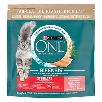 Корм сухий Purina One Sterilcat з лососем для стерилізованих котів 1,5кг зображення