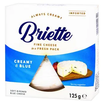 Сир Briette Creamy & Blue 60% 125г зображення