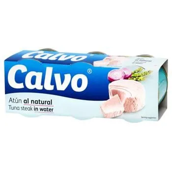Тунець Calvo у власному соку 80г х 3шт зображення