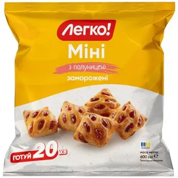 Міні листкові булочки Легко! Міні з полуницею заморожені 600г зображення