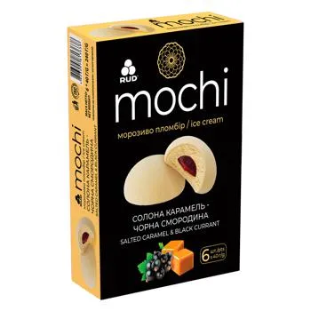 Морозиво Рудь Mochi солона карамель-смородина 240г зображення