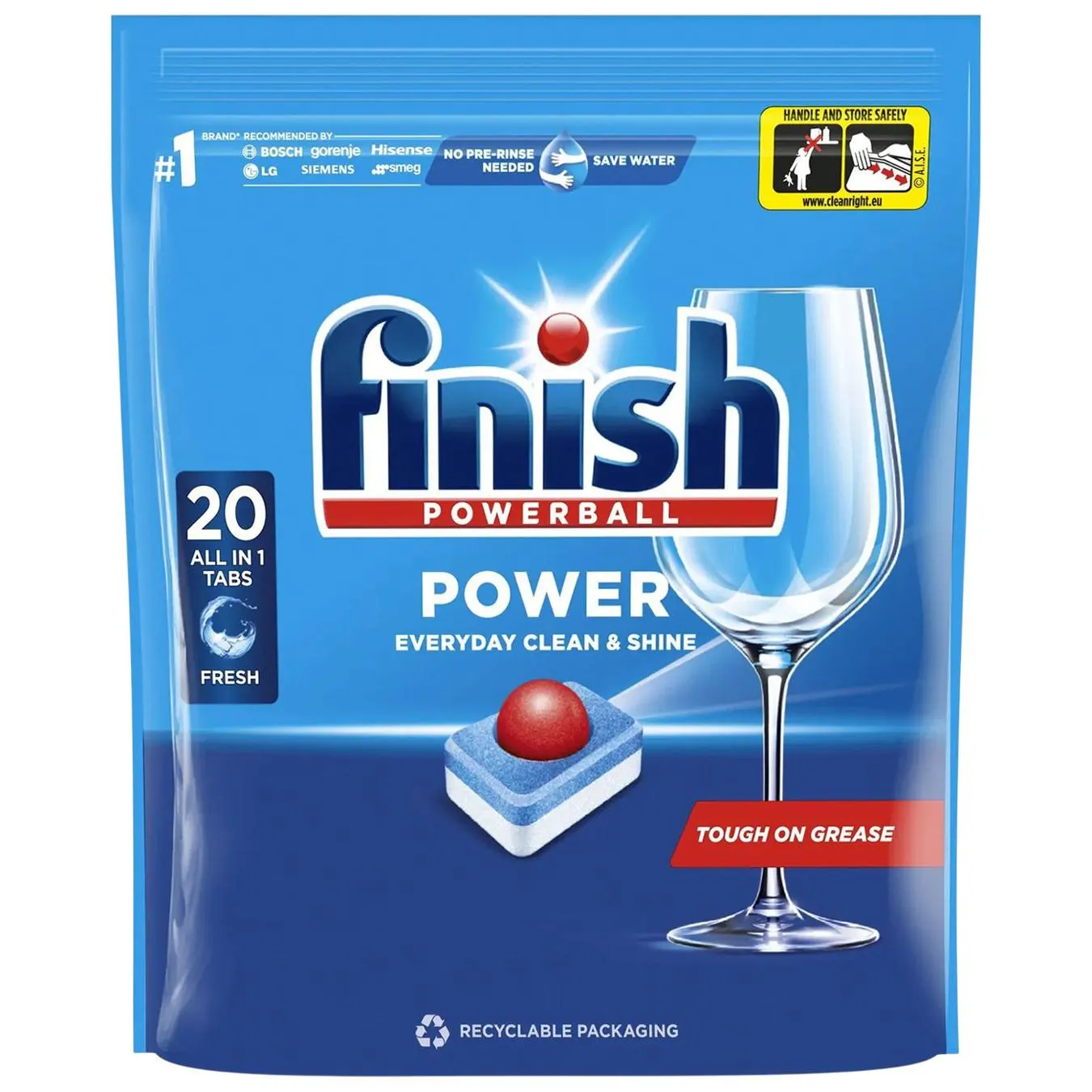 Таблетки для посудомийних машин Finish All in One Max 20шт зображення
