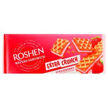 Вафлі Roshen Wafers Sandwich Extra Crunch полуниця 142г зображення