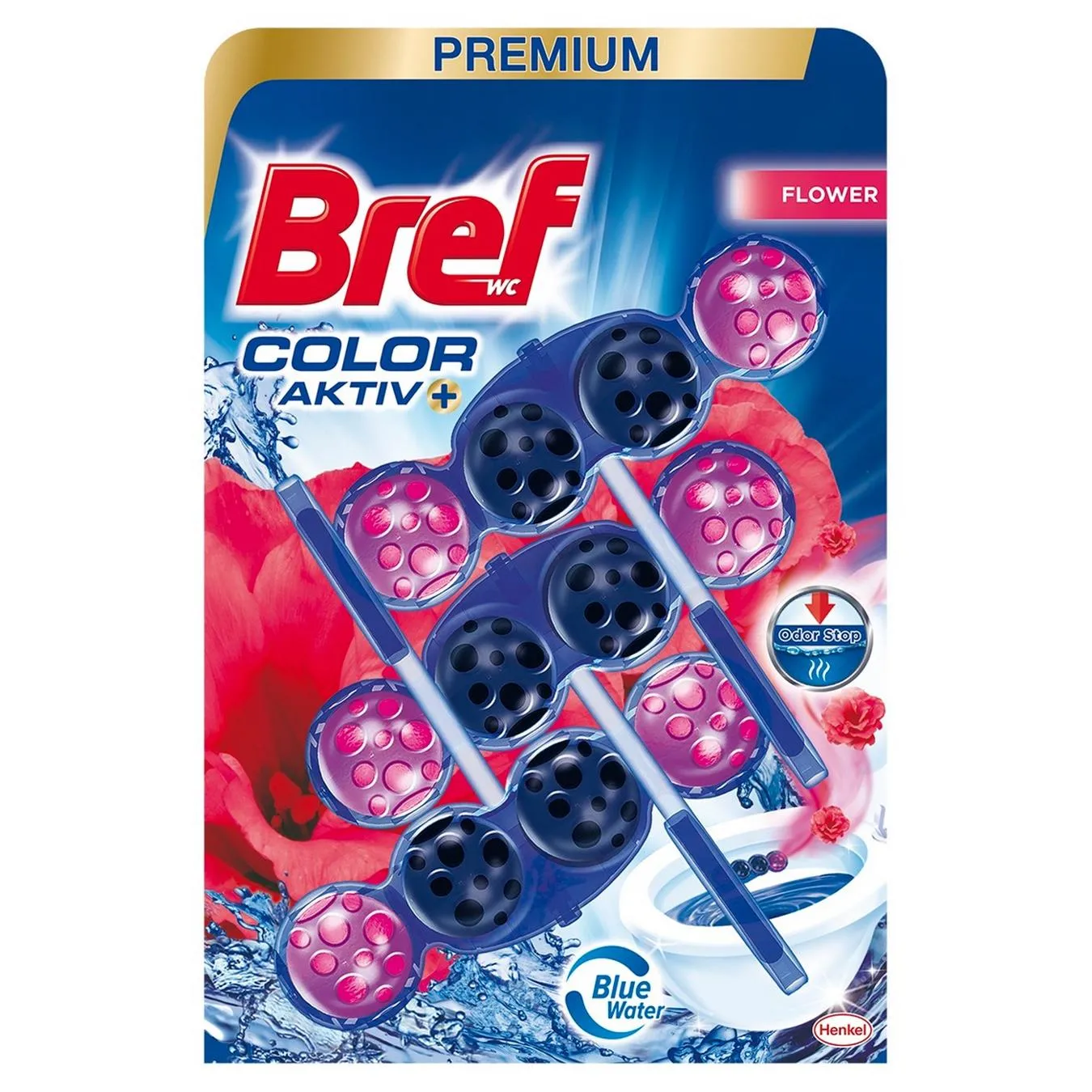 Блок для унітазу Bref Color Activ Квіткова свіжість 50г*3шт зображення