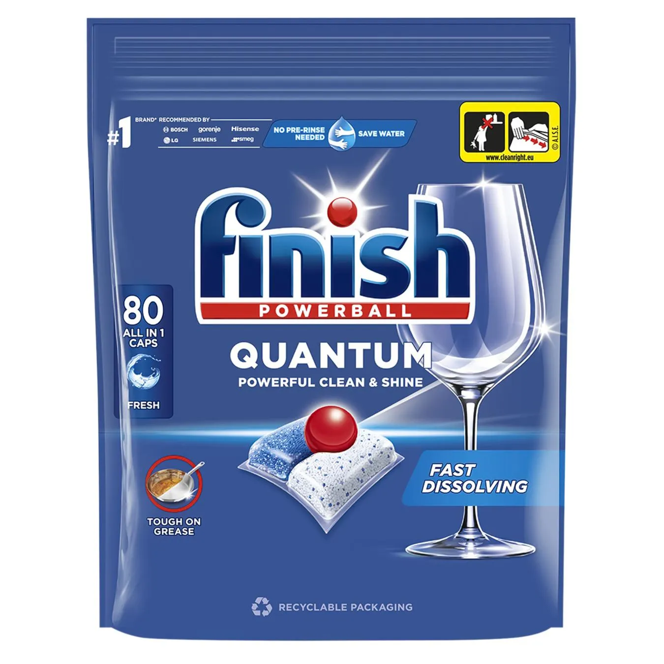 Таблeтки для посудомийних машин Finish Quantum All in 1 80шт зображення