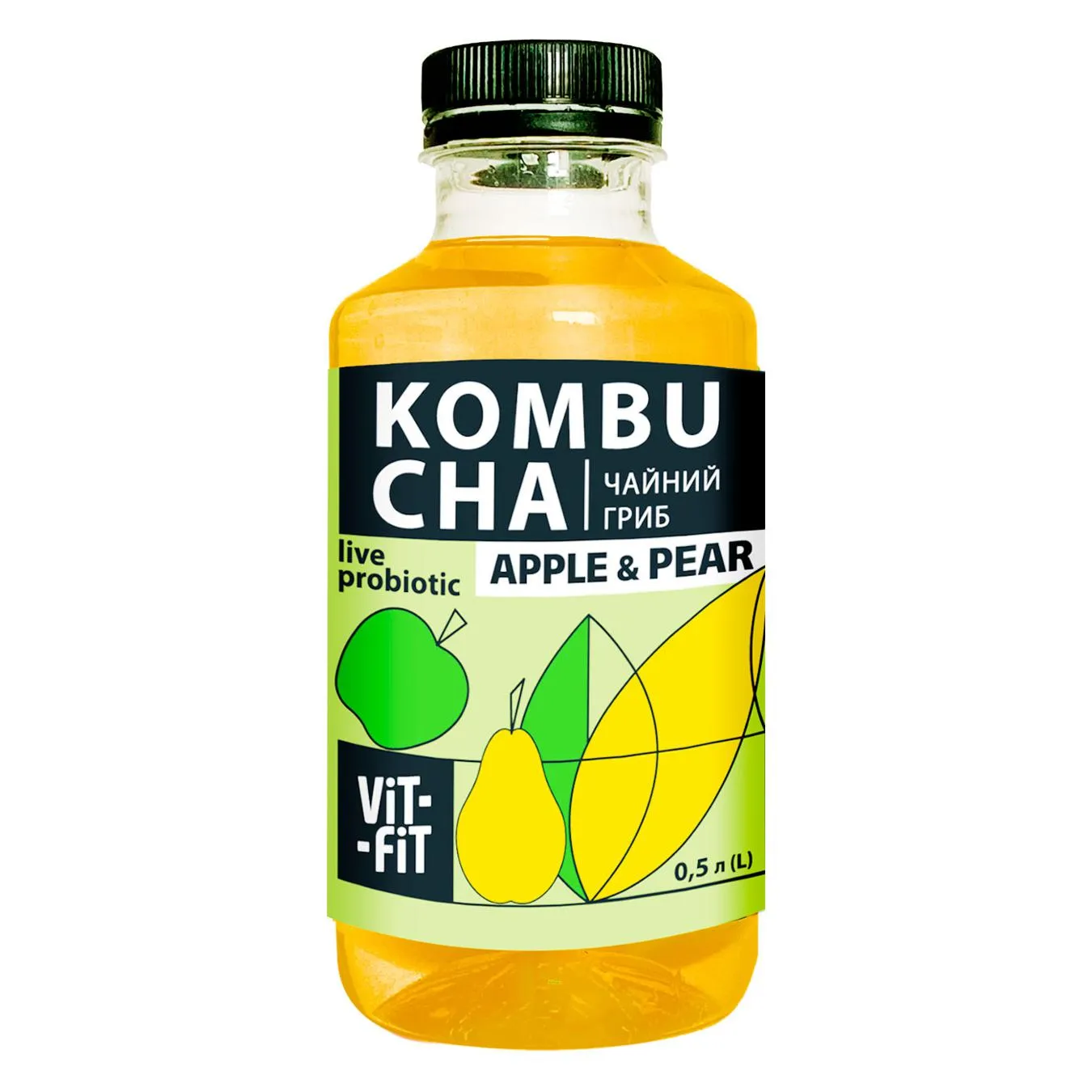 Комбуча Vit-Fit яблуко-груша 0,5л зображення