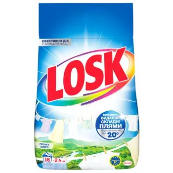 Пральний порошок Losk Гірське озеро автомат 2,4кг зображення