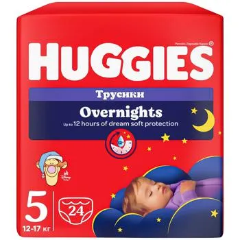 Підгузки-трусики Huggies Pants 5 Overnight 12-17кг 24шт зображення