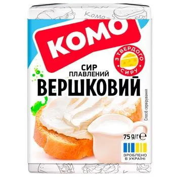 Сир плавлений Комо Вершковий 35% 75г зображення