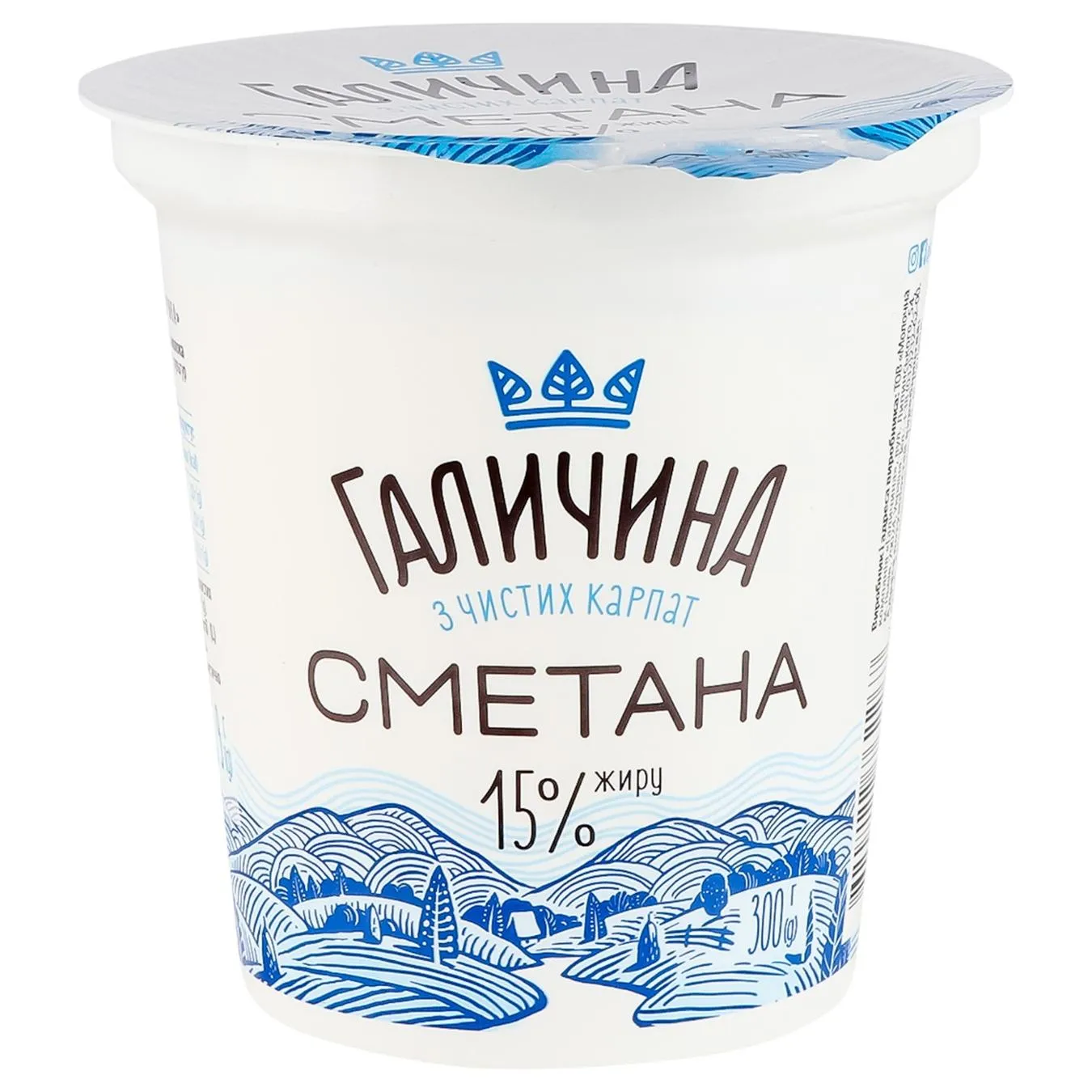 Сметана Галичина 15% 300г зображення