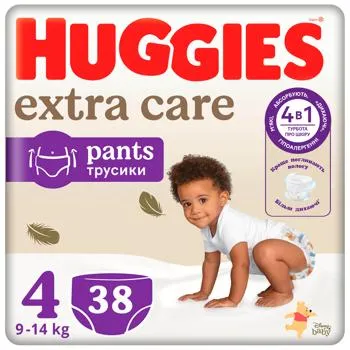 Підгузки-трусики Huggies Extra Care 4 9-14кг 38шт зображення
