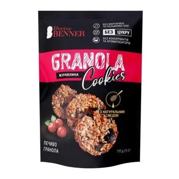 Печиво гранола Doctor Benner Журавлина 110г зображення