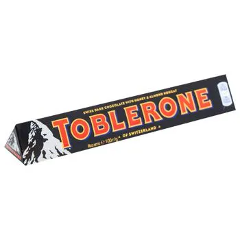 Шоколад чорний Toblerone з медом та мигдальною нугою 100г зображення