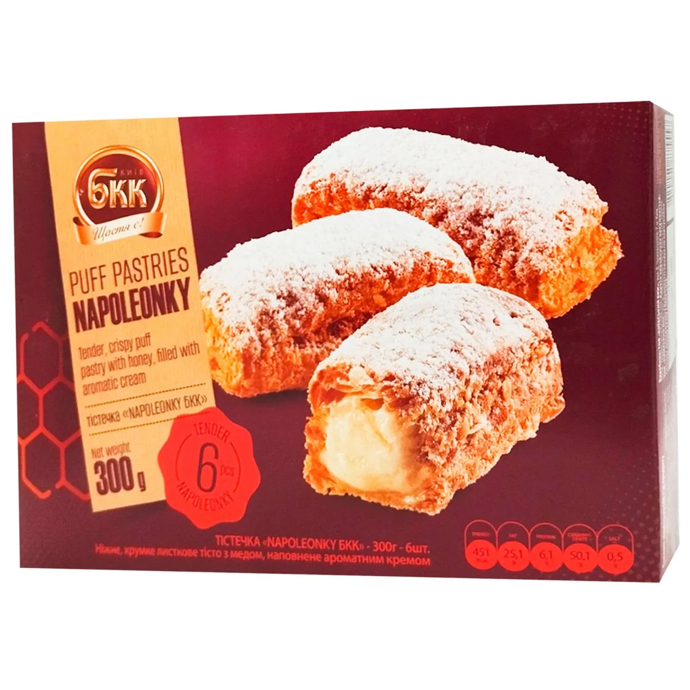 Тістечко Київський БКК Наполеонкі 300г зображення