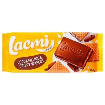 Шоколад молочний Roshen Lacmi з шоколадною начинкою та вафлею 90г зображення