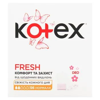 Прокладки щоденні Kotex Fresh Deo Normal Plus 56шт зображення