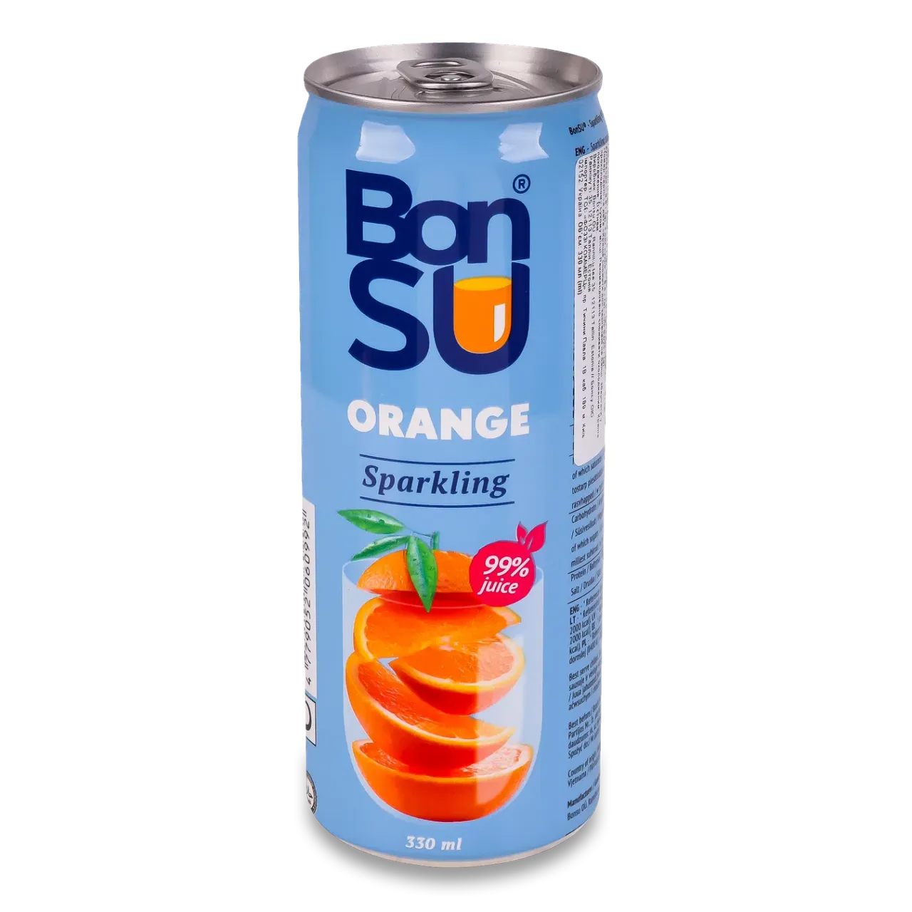 Напій BonSU із соку апельсина 99% газований