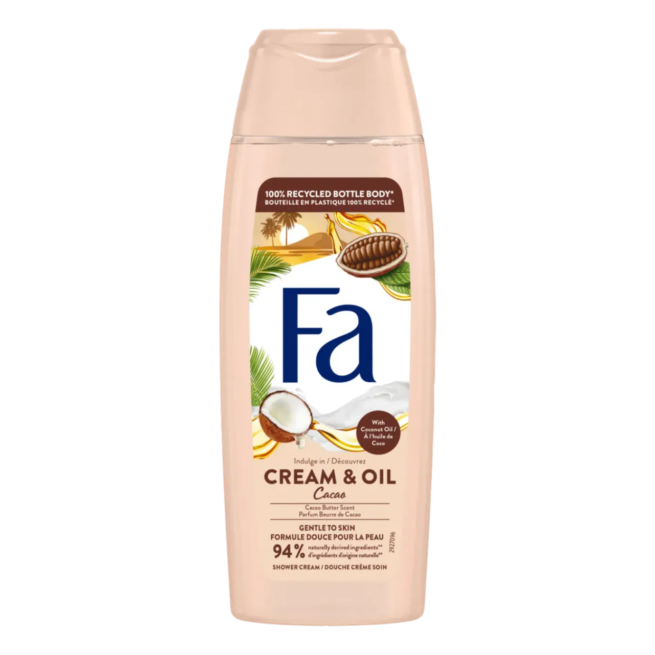 Гель для душу Fa Сream & Oil з олією кокоса та ароматом олії какао - Фото 1