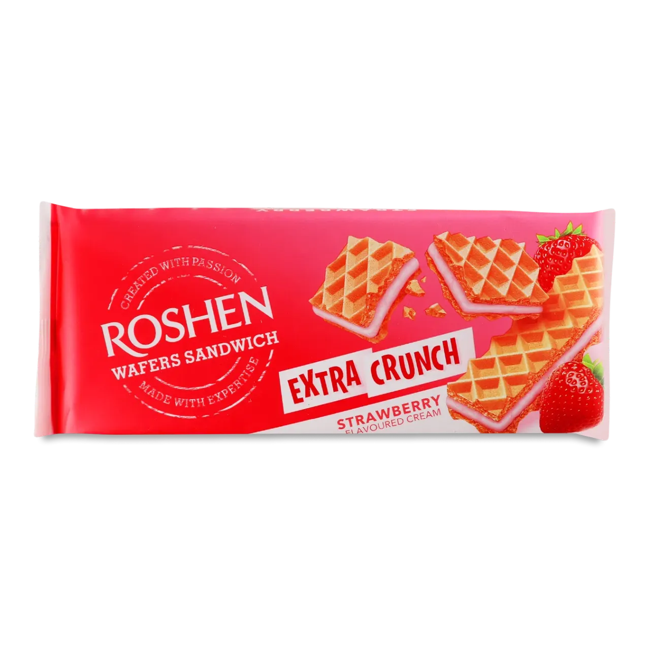 Вафлі Roshen WafersSandw Extra Crunch Strawberry