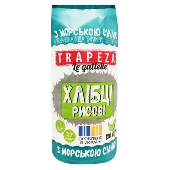 Галети Trapeza рисові з морською сіллю 130г - Фото 1