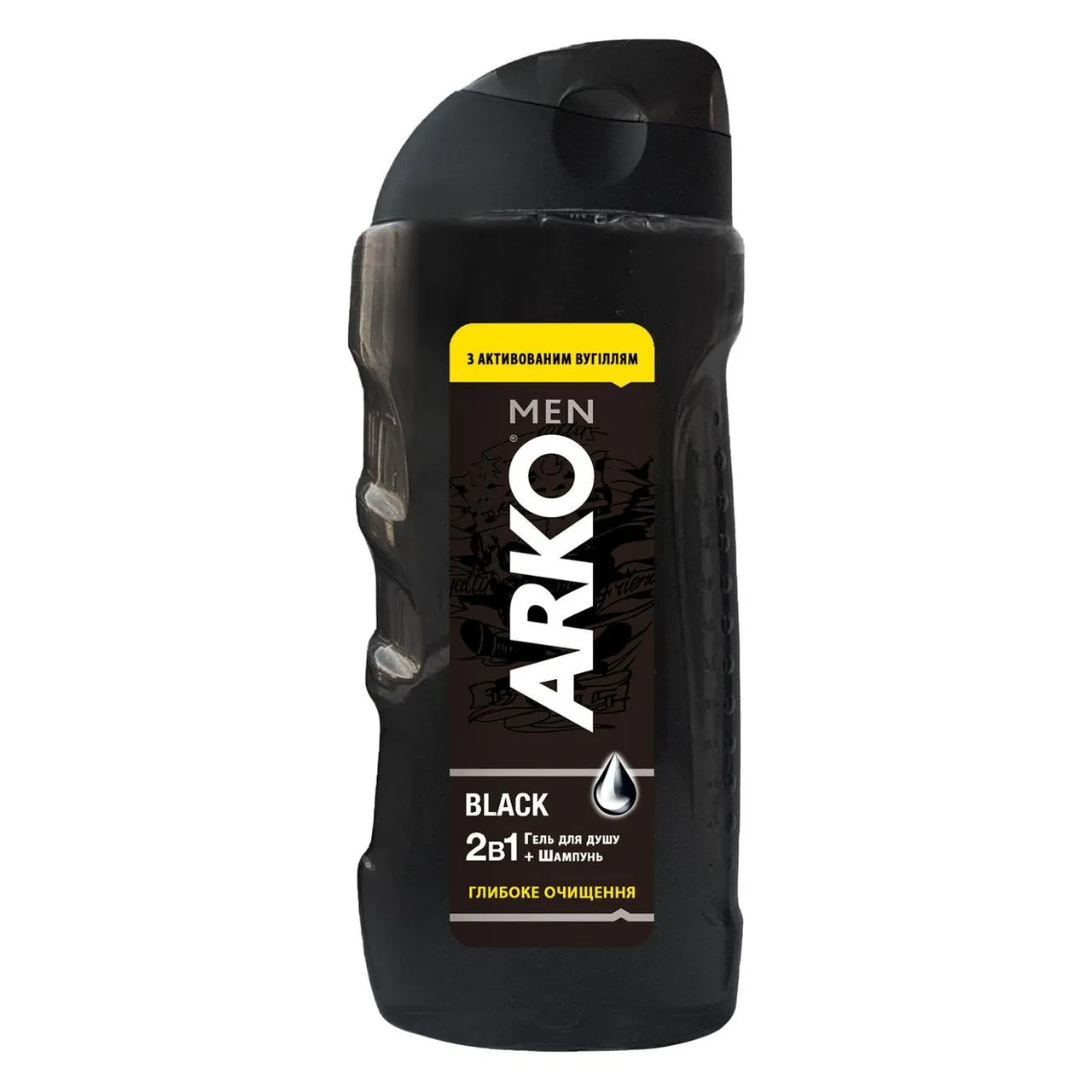 Гель для душу та шампунь Arko Black Глибоке очищення 2в1 260мл - Фото 1