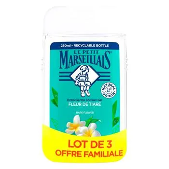 Гель для душу Le Petit Marseillais Квітка Тіаре набір 250мл*3шт - Фото 1