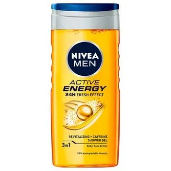 Гель для душу Nivea Men Активна Енергія для тіла, обличчя та волосся 3в1 250мл - Фото 1