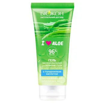 Гель Біокон I Love Aloe Зволожувальний для обличчя і тіла універсальний 200мл - Фото 1