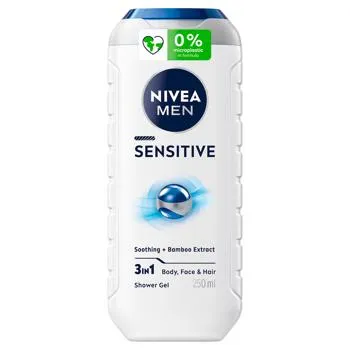 Гель для душу Nivea Men Sensitive 3в1 250мл - Фото 1