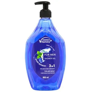 Гель для душу Energy of Vitamins Sport Refresh 3в1 800мл - Фото 1