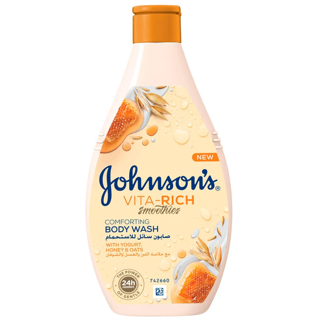 Гель для душу Johnson's доглядаючий з йогуртом, вівсом і медом 250мл - Фото 1