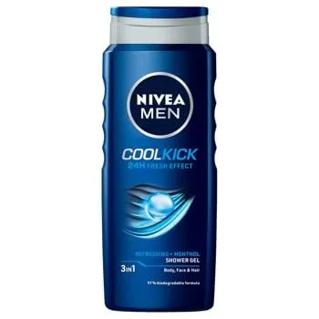 Гель для душу Nivea Men Cool Kick 3в1 500мл - Фото 1