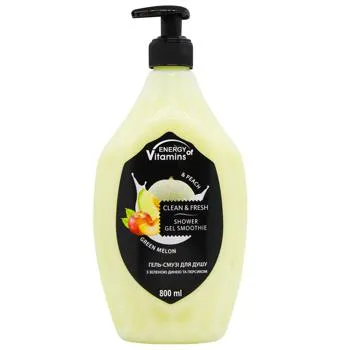 Гель для душу Energy of Vitamins Green Melon&Peach 800мл - Фото 1