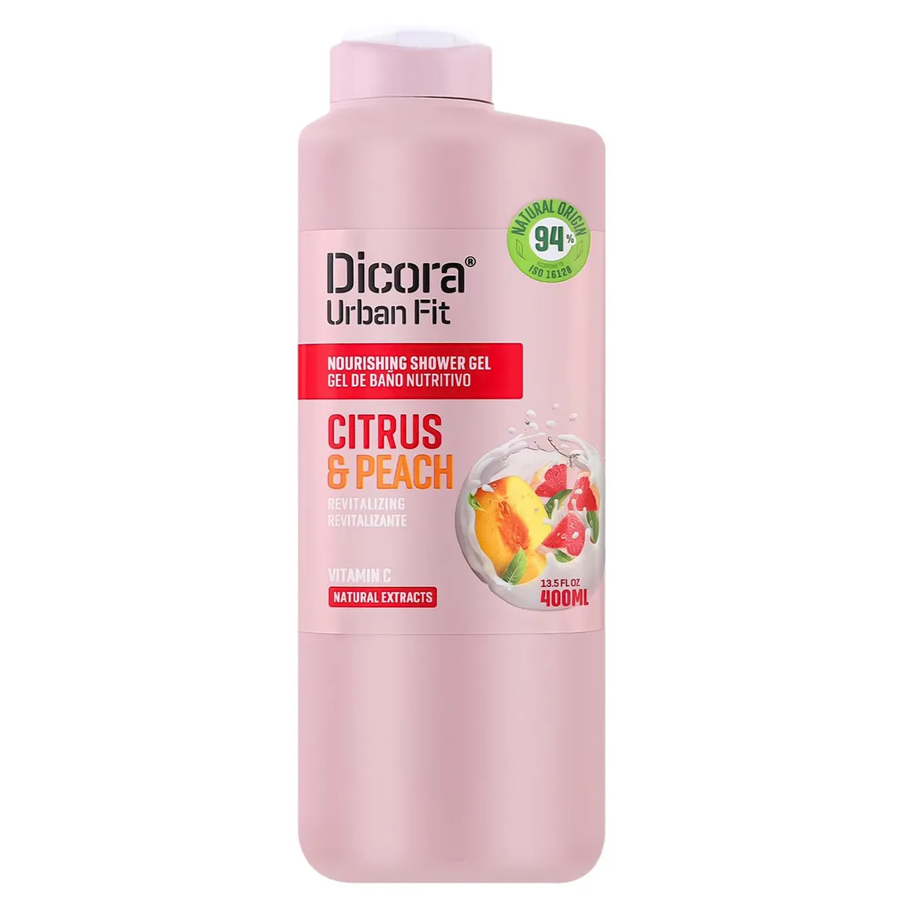 Гель для душу Dicora Urban Fit Цитрус та персик з вітаміном С 400мл - Фото 1