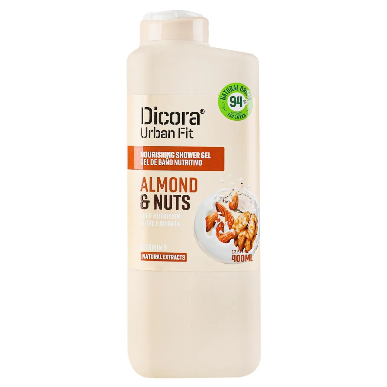 Гель для душу Dicora Urban Fit Мигдаль та горіхи з вітаміном В 400мл - Фото 1