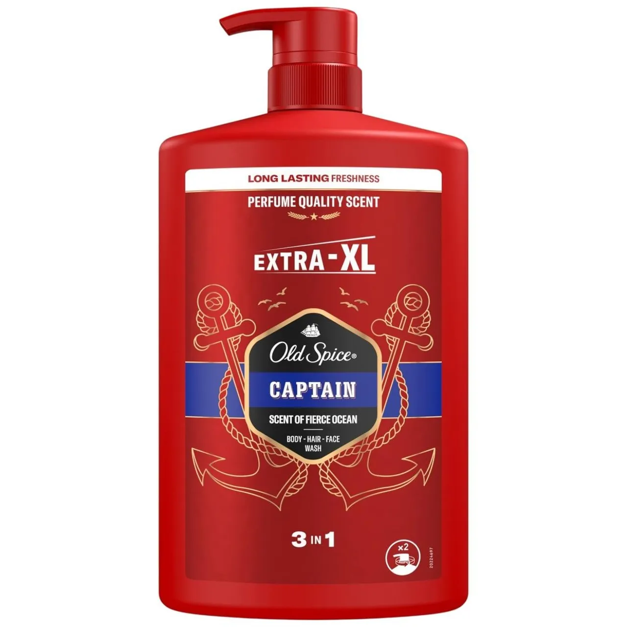 Гель для душу + Шампунь Old Spice Captain Extra-XL 3в1 1л - Фото 1