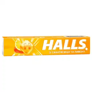 Льодяники Halls зі смаком меду та лимону 25,2г зображення