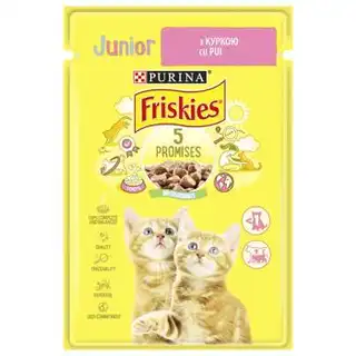 Корм вологий Friskies Junior з куркою для кошенят 85г зображення
