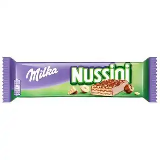 Батончик Milka Nussini з фундуком і какао посипаний дробленим фундуком в молочному шоколаді 31г зображення
