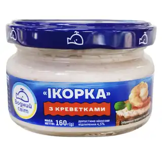 Паста Водний Світ Ікорка з креветками 160г зображення