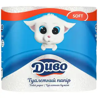 Туалетний папір Диво Soft 2-шаровий 4шт зображення