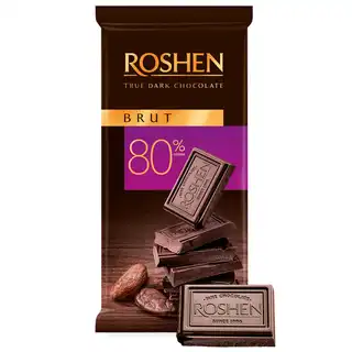 Шоколад чорний Roshen Brut 80% 85г зображення