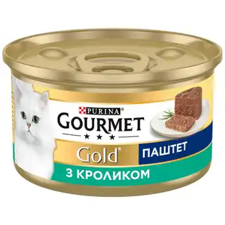 Корм вологий Gourmet Gold з кроликом для дорослих котів 85г зображення