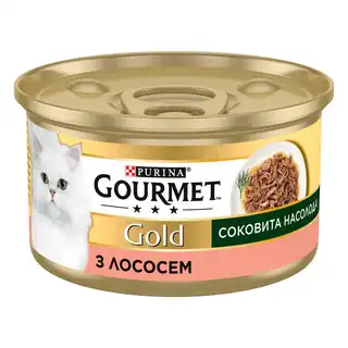 Корм вологий Gourmet Gold Соковита Насолода з лососем для дорослих котів 85г зображення