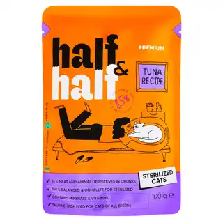 Корм вологий Half&Half з тунцем для стерилізованих котів 100г зображення